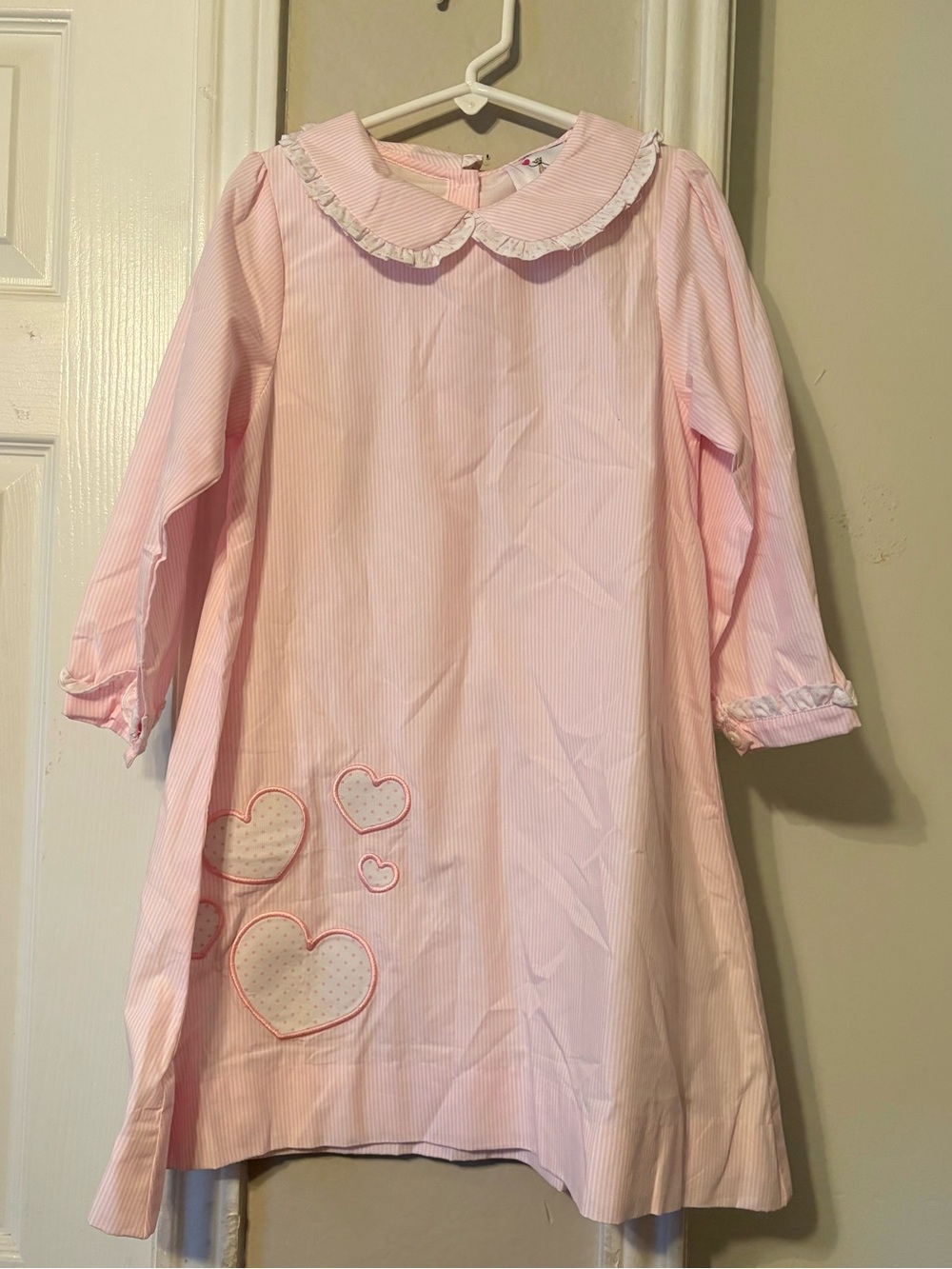 Eliza James Kids Boutique Sweet Pink Heart-Appliqué Girls' Dress Long Sleeve